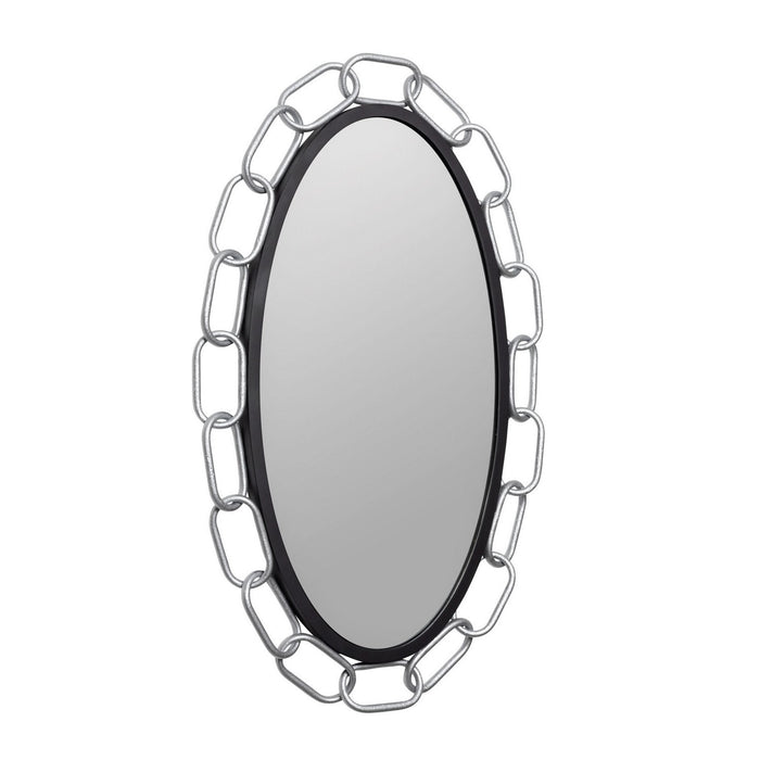Varaluz 444MI24MBTS Mirror, Matte Black/Textured Silver