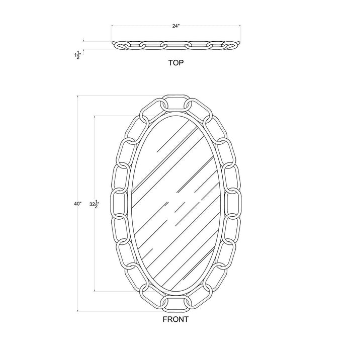 Varaluz 444MI24MBTS Mirror, Matte Black/Textured Silver