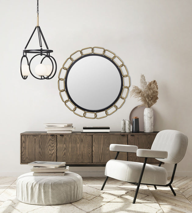 Varaluz 444MI30MBTG Mirror, Matte Black/Textured Gold