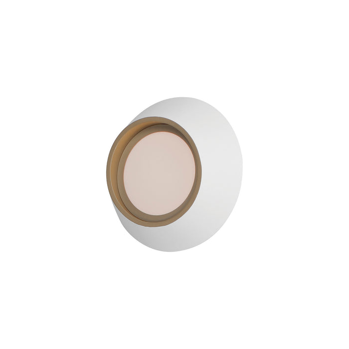 ET2 E51030-WTGLD LED Wall Sconce/Flush Mount, White/Gold