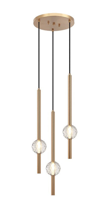 Matteo Lighting C68903AG Three Light Pendant