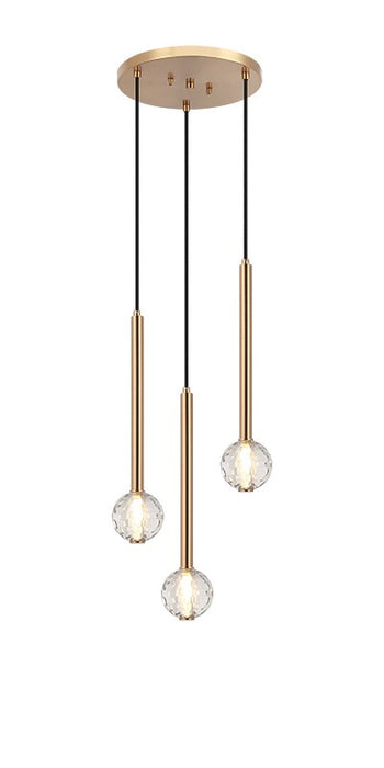 Matteo Lighting C68903AG Three Light Pendant