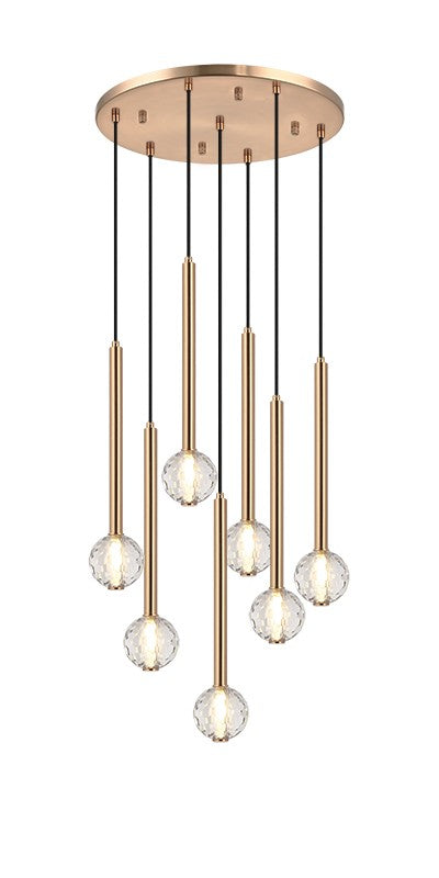 Matteo Lighting C68907AG Seven Light Pendant