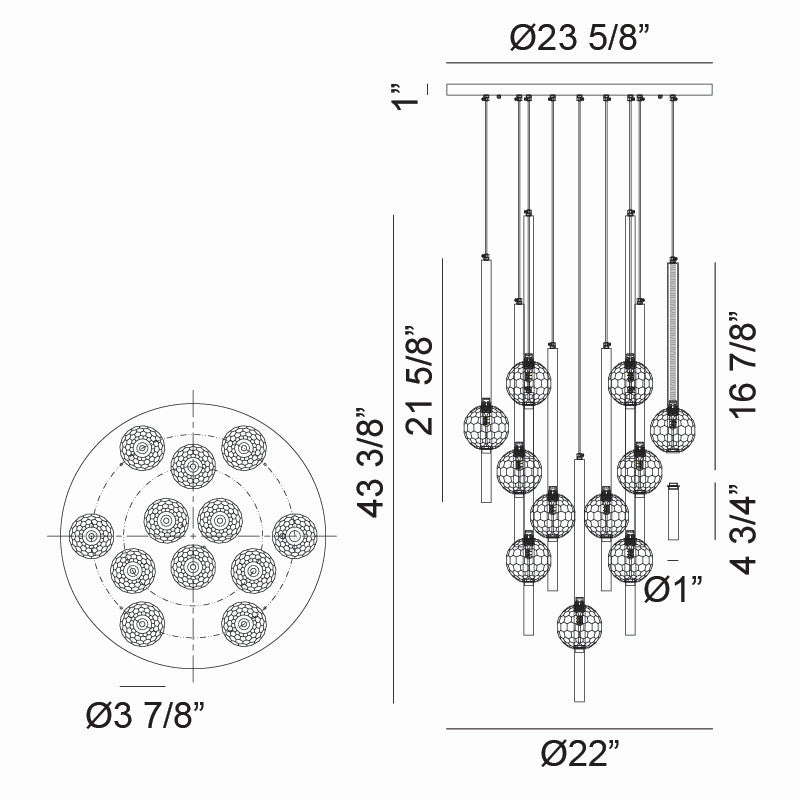 Matteo Lighting C68912MB 12 Light Chandelier
