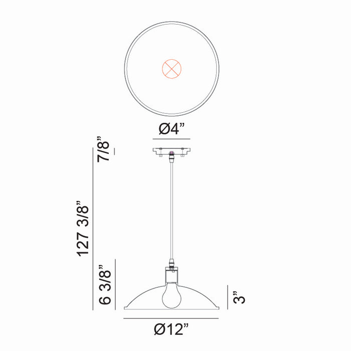 Matteo Lighting C81901MW One Light Pendant