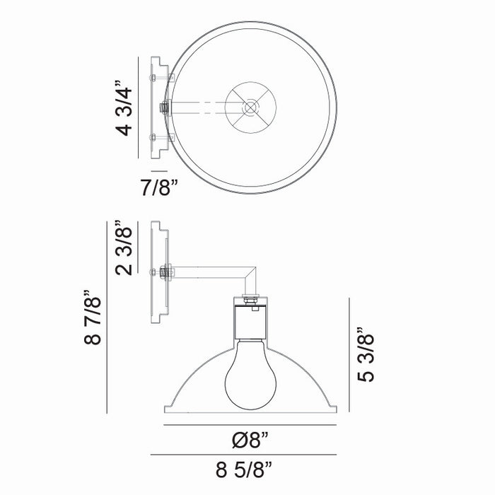 Matteo Lighting W81901MW One Light Wall Sconce