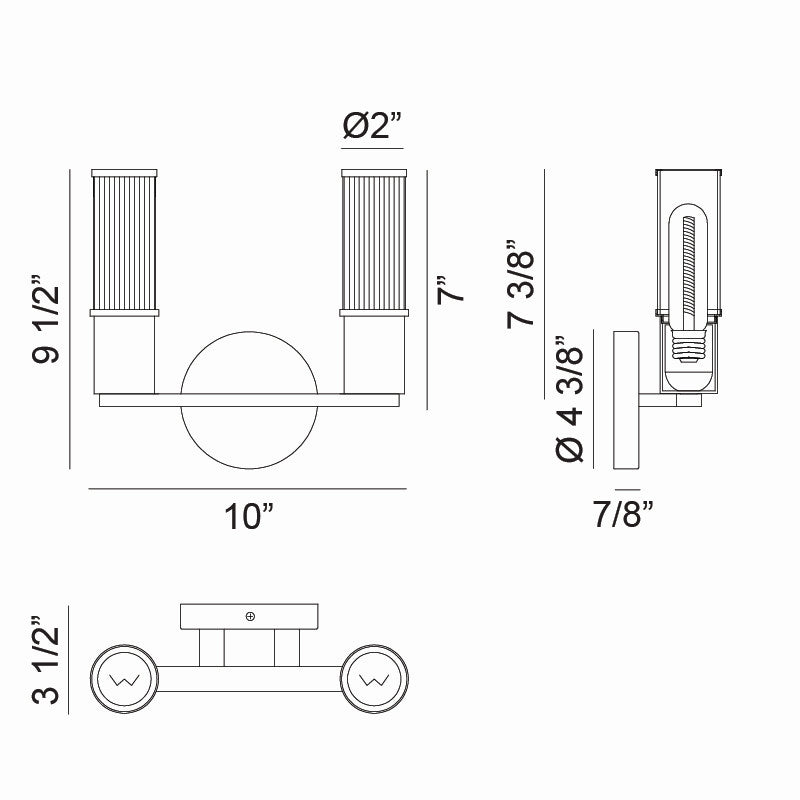Matteo Lighting S02802AG Two Light Wall Sconce