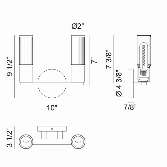 Matteo Lighting S02802AG Two Light Wall Sconce