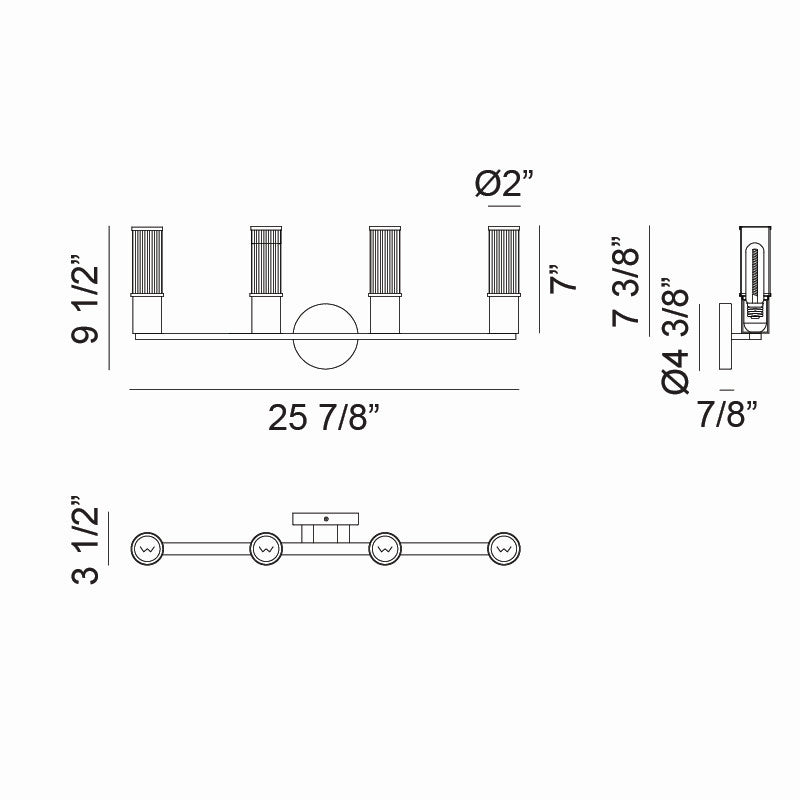 Matteo Lighting S02804AG Four Light Wall Sconce