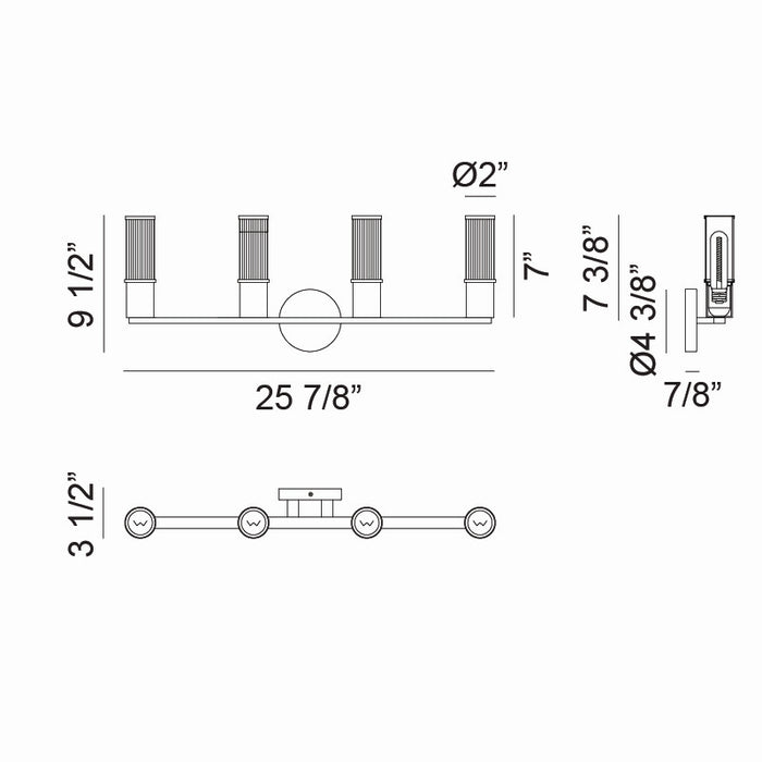 Matteo Lighting S02804AG Four Light Wall Sconce