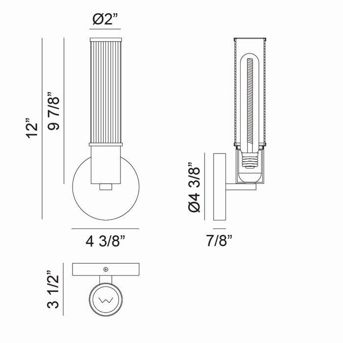 Matteo Lighting S02811MB One Light Wall Sconce
