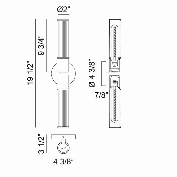 Matteo Lighting S02812AG Two Light Wall Sconce