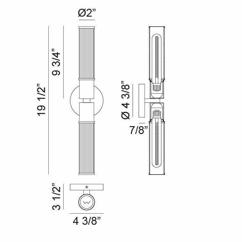 Matteo Lighting S02812MB Two Light Wall Sconce