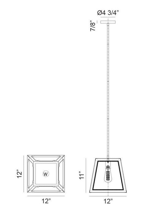 Matteo Lighting C72101WHAG One Light Pendant