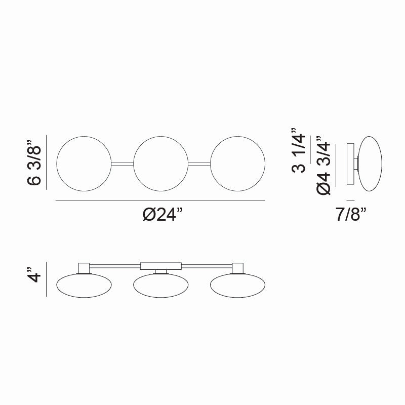 Matteo Lighting S05103MBOP Three Light Wall Sconce