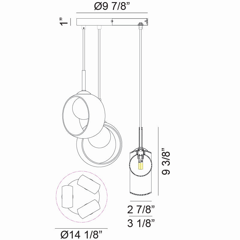 Matteo Lighting C60603BKSM LED Pendant