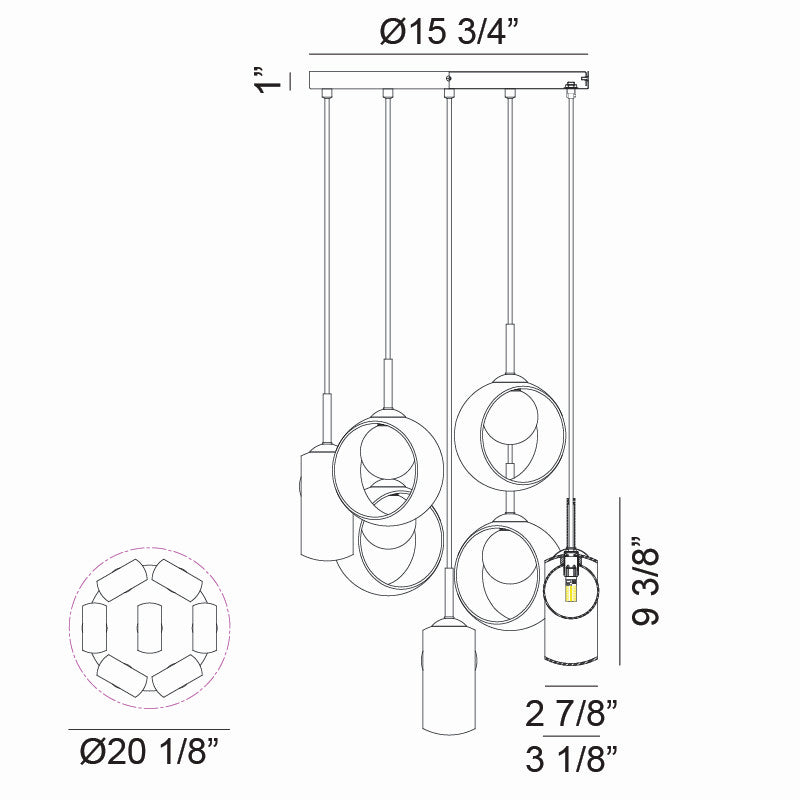Matteo Lighting C60607AGCL LED Pendant