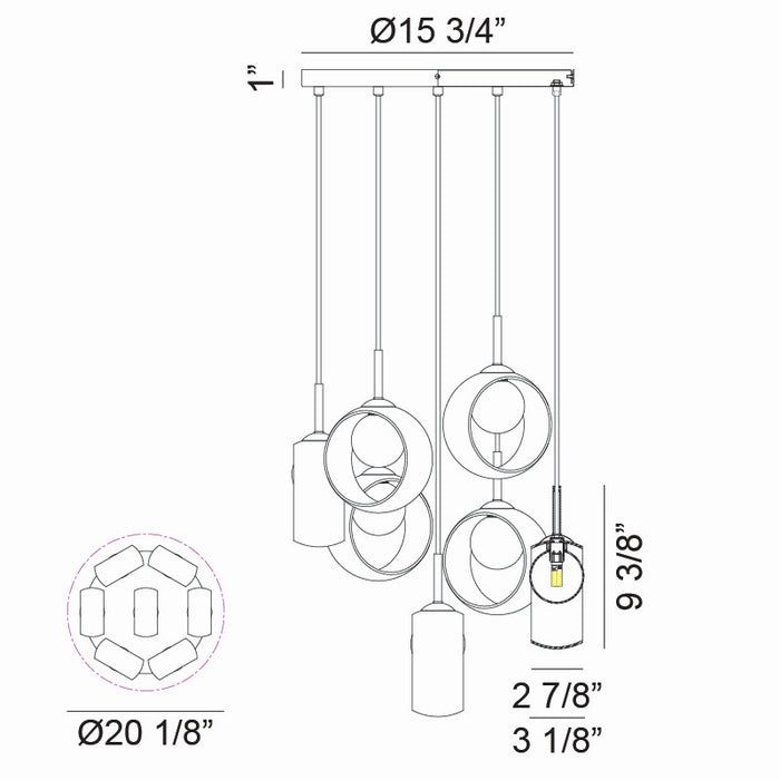 Matteo Lighting C60607AGCL LED Pendant