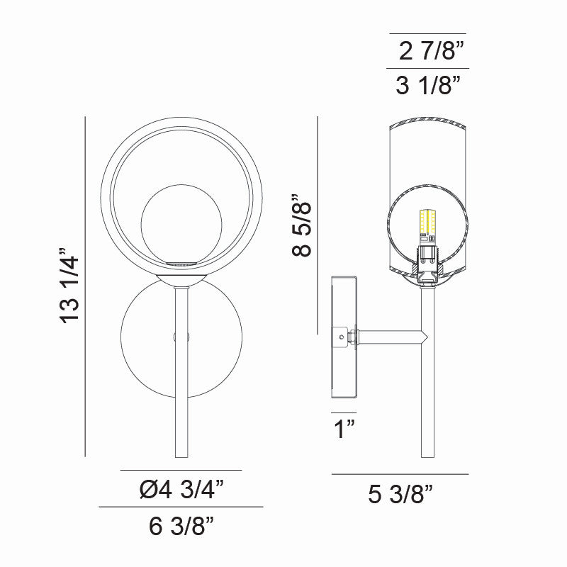 Matteo Lighting W60601AGCL LED Wall Sconce