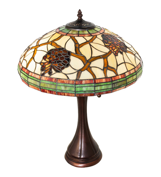 Meyda Tiffany 125610 Two Light Table Lamp, Mahogany Bronze