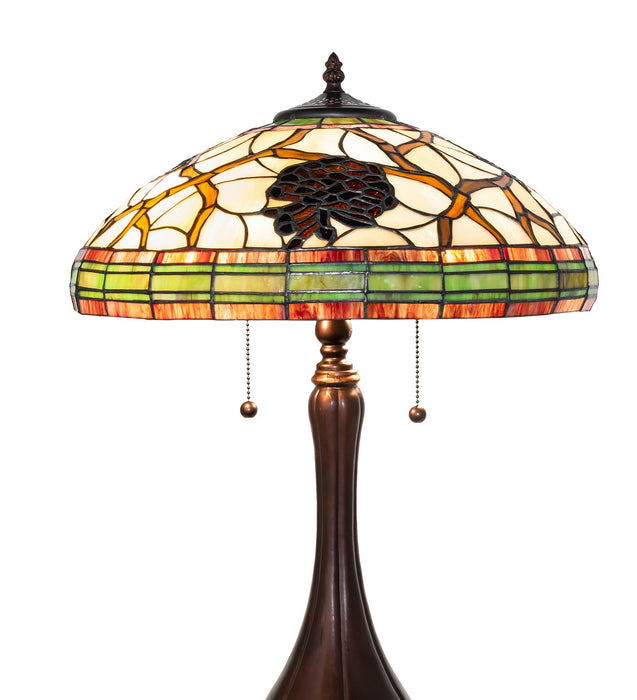 Meyda Tiffany 125610 Two Light Table Lamp, Mahogany Bronze