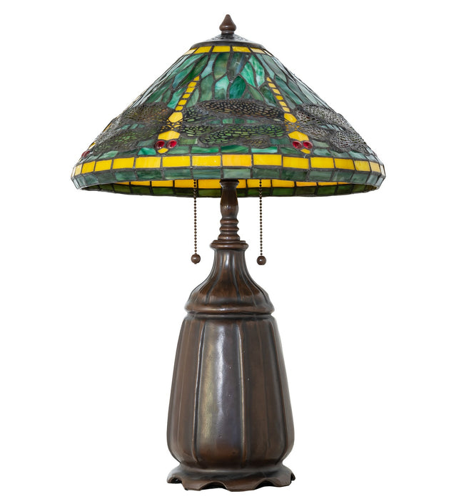 Meyda Tiffany 194127 Two Light Table Lamp, Mahogany Bronze