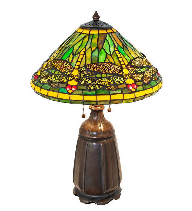 Meyda Tiffany 194127 Two Light Table Lamp, Mahogany Bronze