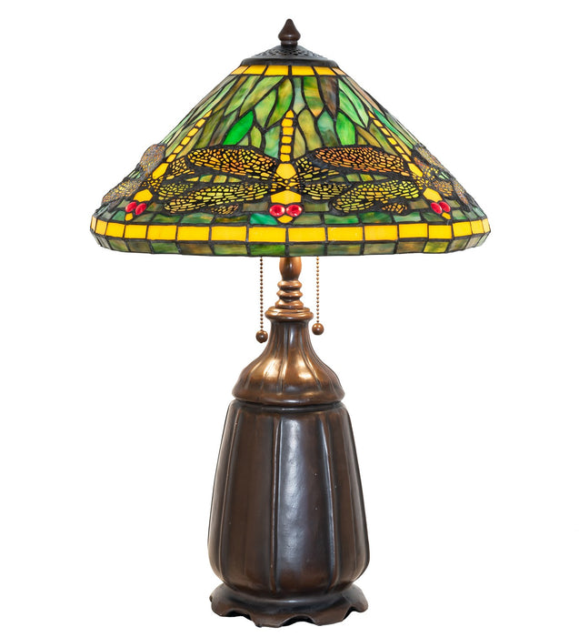 Meyda Tiffany 194127 Two Light Table Lamp, Mahogany Bronze