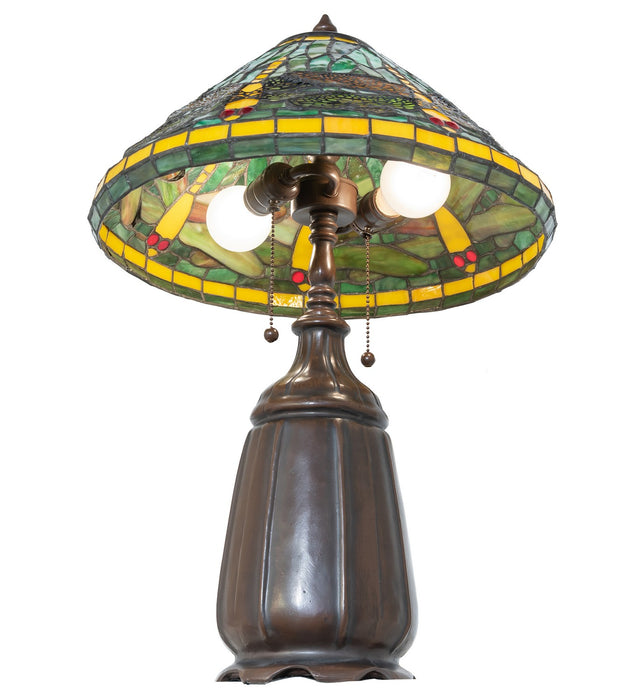 Meyda Tiffany 194127 Two Light Table Lamp, Mahogany Bronze