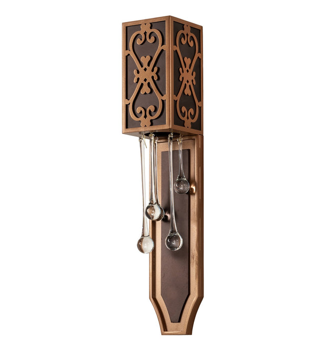 Meyda Tiffany 259244 Two Light Wall Sconce, Mahogany Bronze/Metallic Bronze