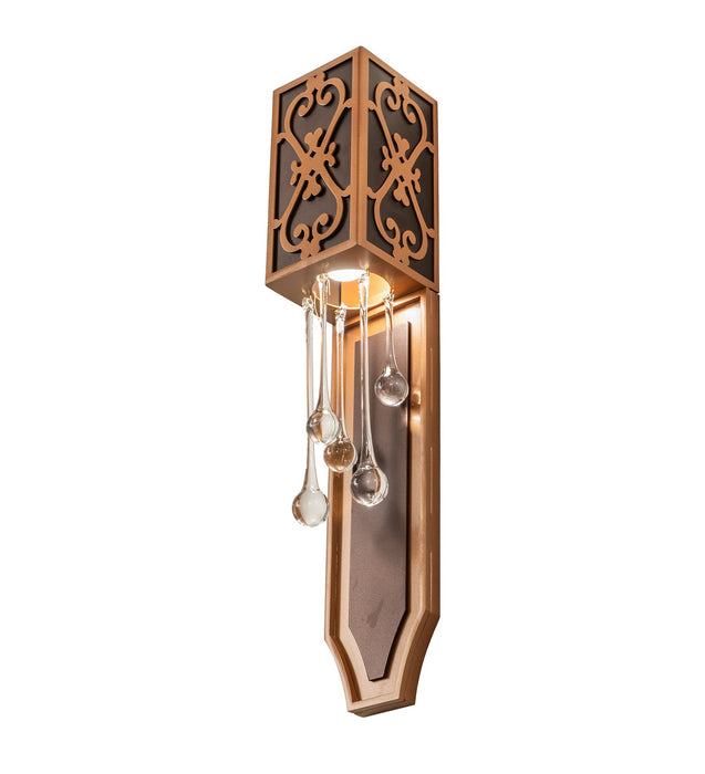 Meyda Tiffany 259244 Two Light Wall Sconce, Mahogany Bronze/Metallic Bronze