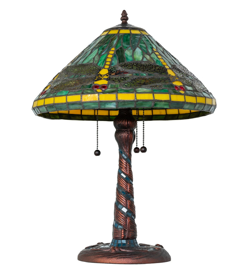 Meyda Tiffany 259779 Three Light Table Lamp, Mahogany Bronze