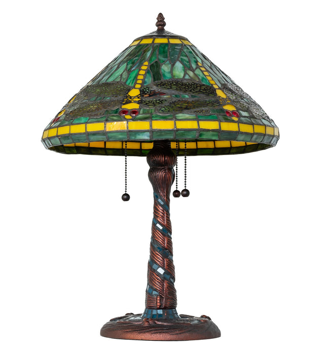 Meyda Tiffany 259779 Three Light Table Lamp, Mahogany Bronze