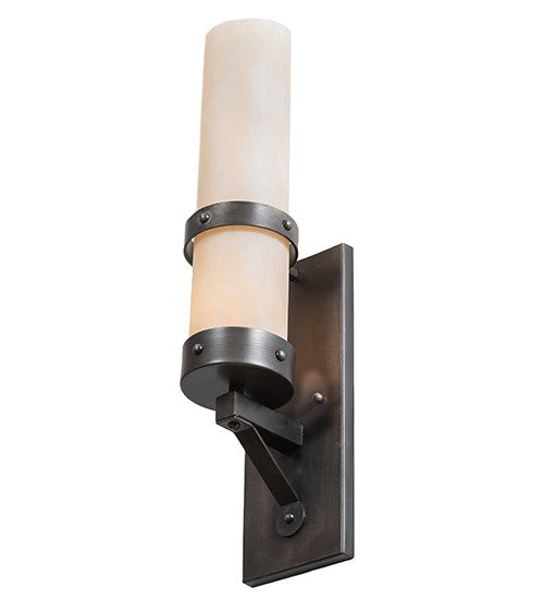 Meyda Tiffany 260815 One Light Wall Sconce, Satin Clear Steel