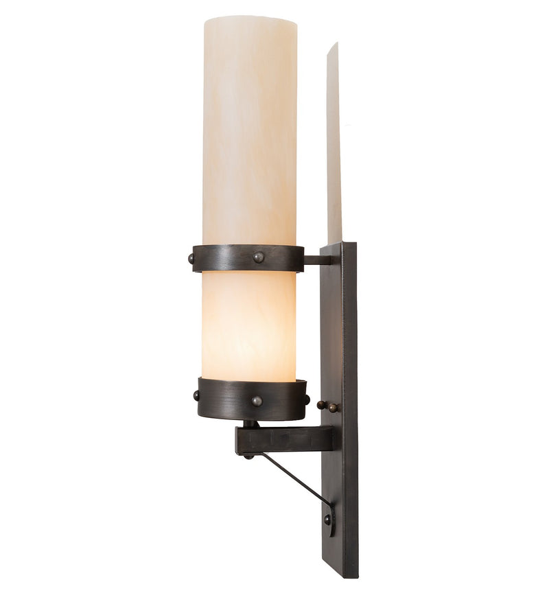 Meyda Tiffany 260815 One Light Wall Sconce, Satin Clear Steel