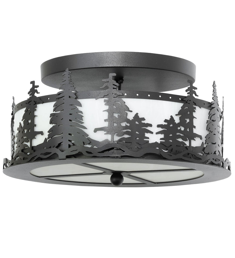 Meyda Tiffany 261120 Two Light Flushmount, Textured Black