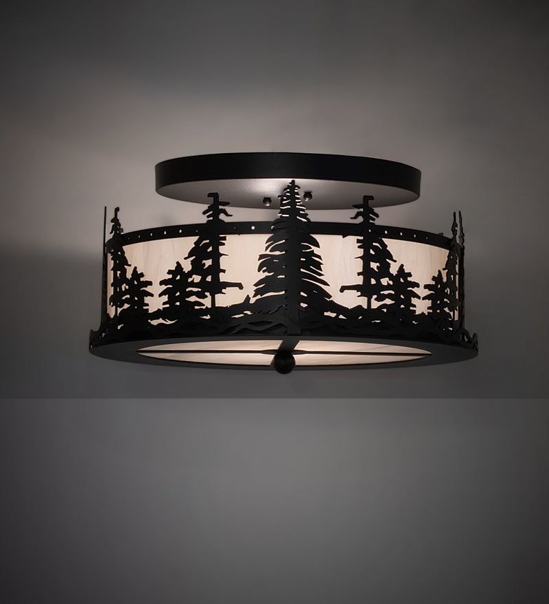 Meyda Tiffany 261120 Two Light Flushmount, Textured Black