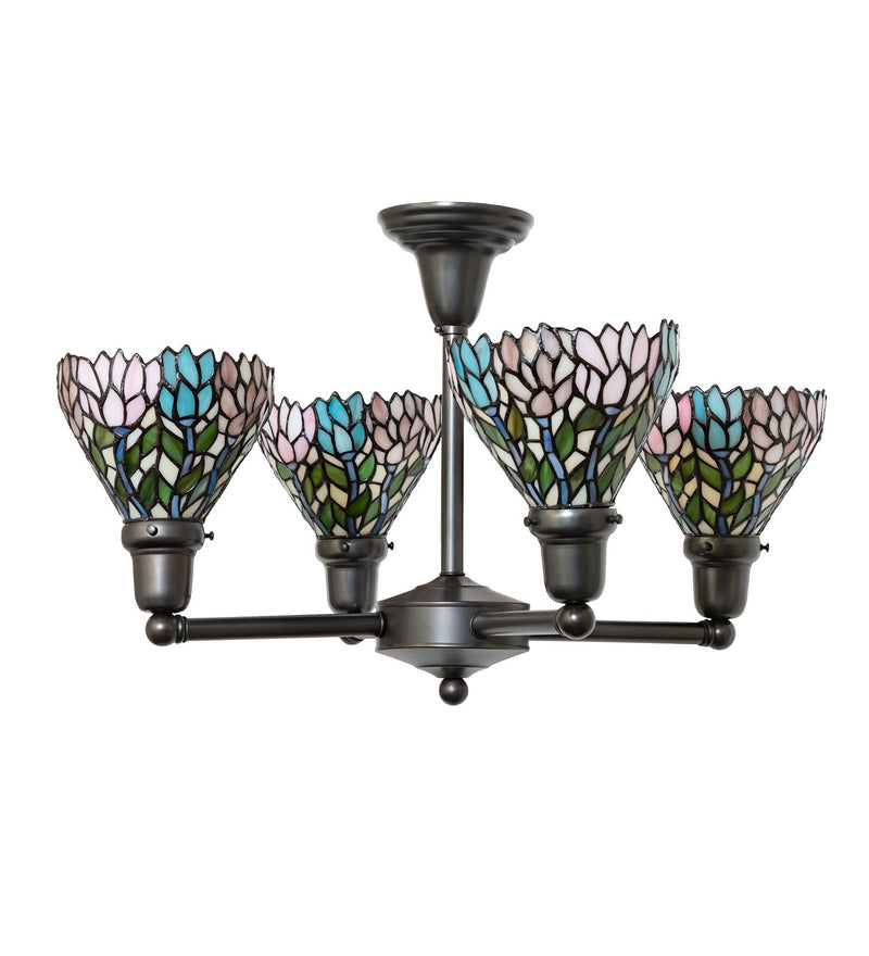 Meyda Tiffany 261287 Four Light Chandelier, Craftsman Brown