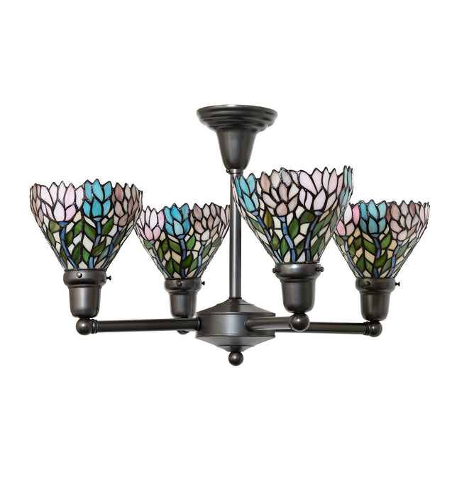 Meyda Tiffany 261287 Four Light Chandelier, Craftsman Brown