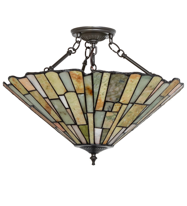 Meyda Tiffany 261490 Three Light Semi-Flushmount, Timeless Bronze