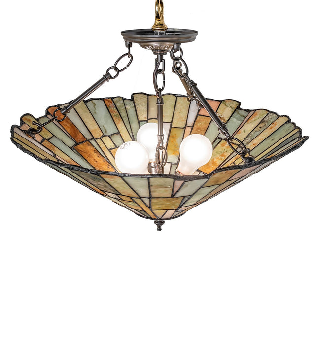 Meyda Tiffany 261490 Three Light Semi-Flushmount, Timeless Bronze