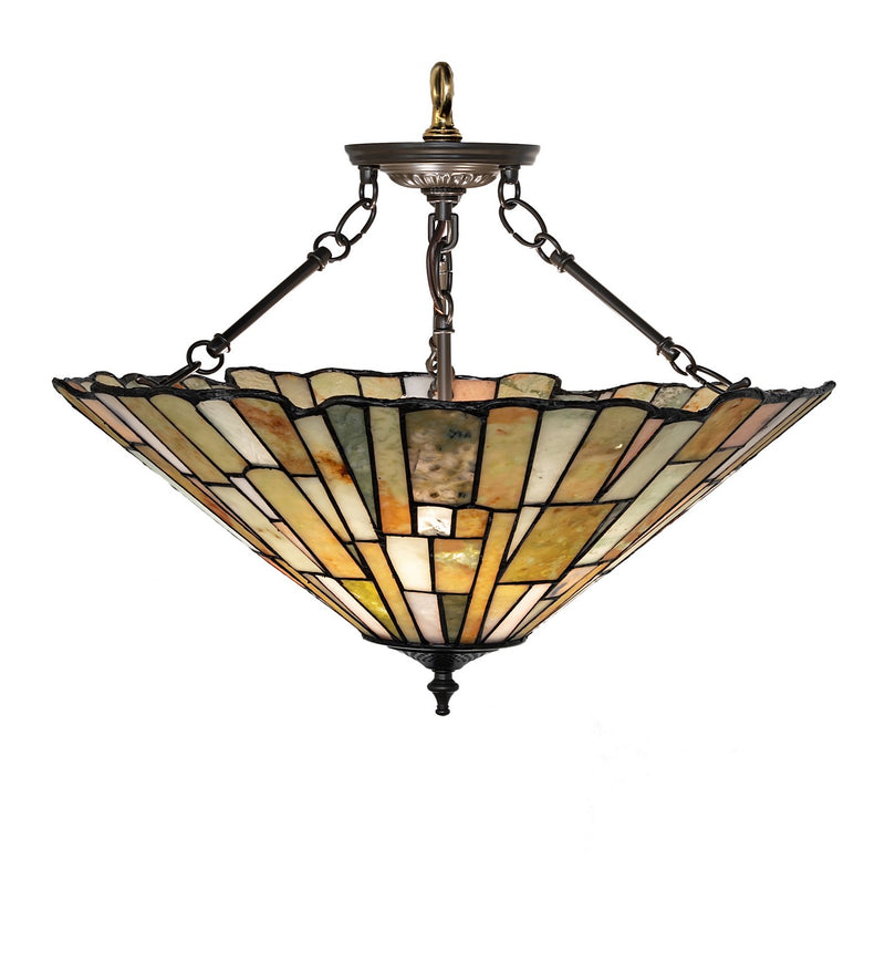 Meyda Tiffany 261490 Three Light Semi-Flushmount, Timeless Bronze