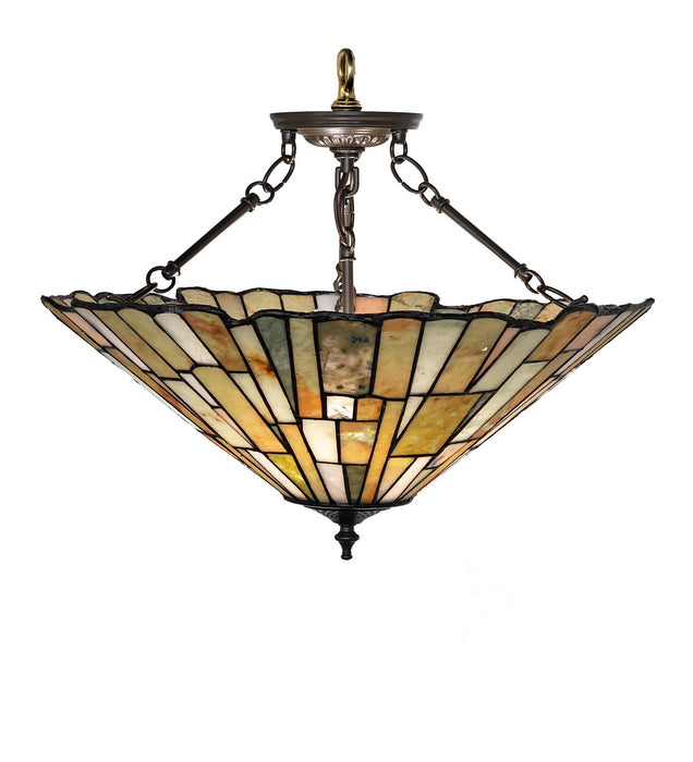 Meyda Tiffany 261490 Three Light Semi-Flushmount, Timeless Bronze