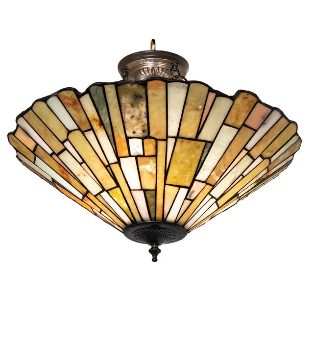Meyda Tiffany 261490 Three Light Semi-Flushmount, Timeless Bronze