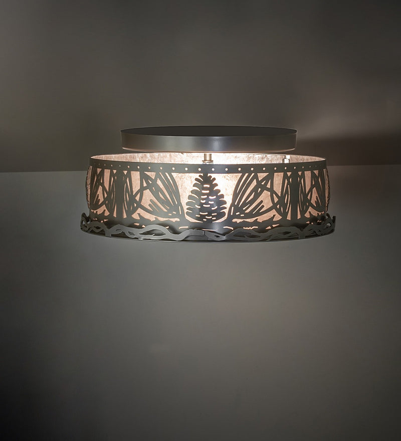 Meyda Tiffany 261652 Two Light Flushmount, Nickel
