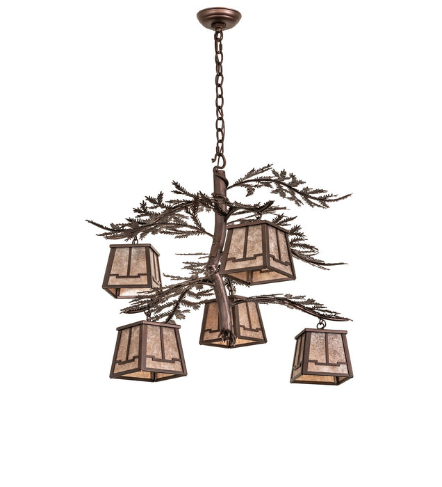 Meyda Tiffany 265656 Five Light Chandelier, Mahogany Bronze