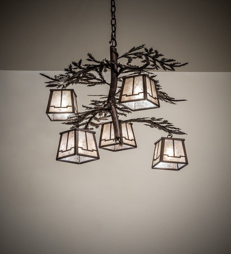 Meyda Tiffany 265656 Five Light Chandelier, Mahogany Bronze