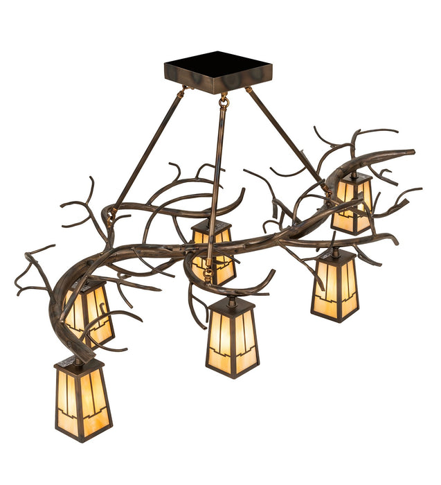 Meyda Tiffany 265663 Six Light Chandelier, Dark Burnished Antique Copper