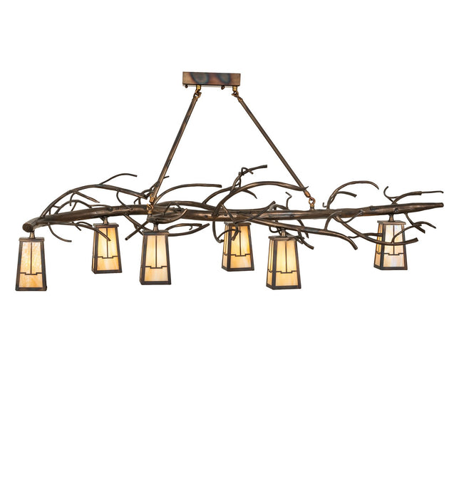 Meyda Tiffany 265663 Six Light Chandelier, Dark Burnished Antique Copper