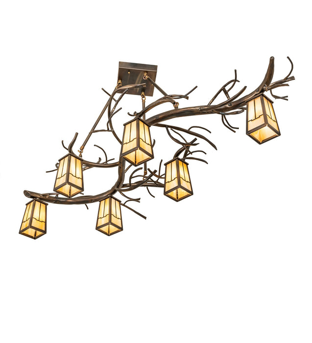 Meyda Tiffany 265663 Six Light Chandelier, Dark Burnished Antique Copper